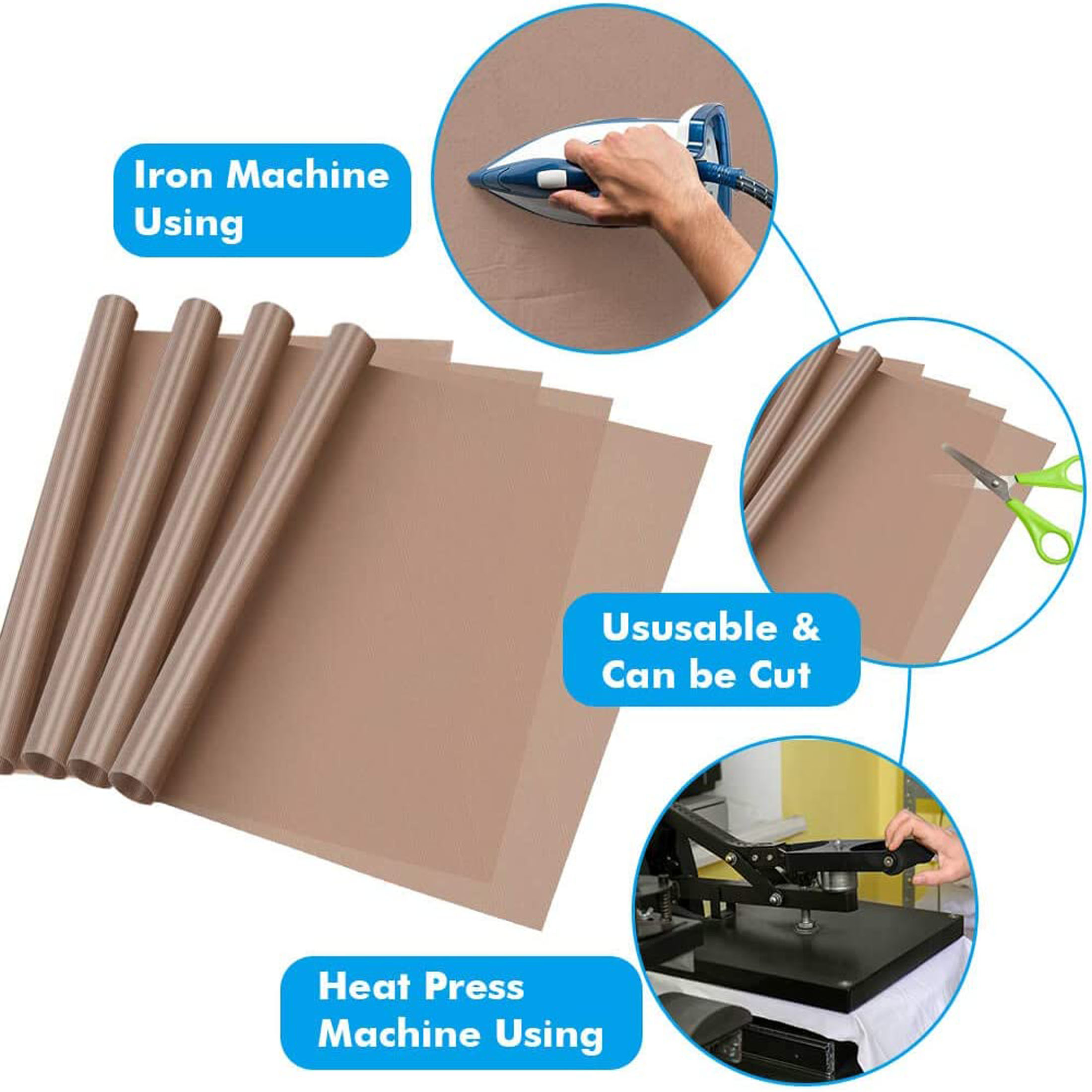Heat Press Teflon Sheet - 폴리테트라플루오로에틸렌 필름은 논스틱 열전사 용지 다림질