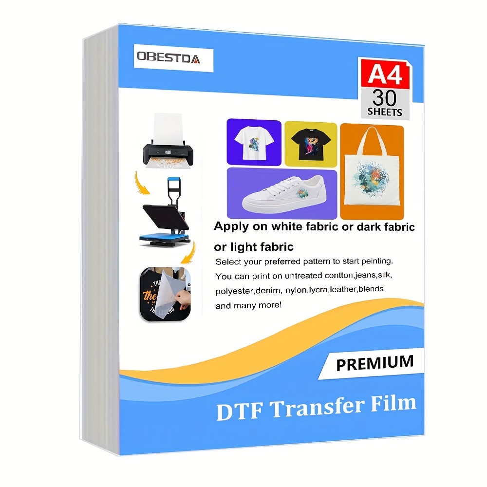 Heat Transfer Vinyl Roll - A4 30 Pcs DTF 전사 필름