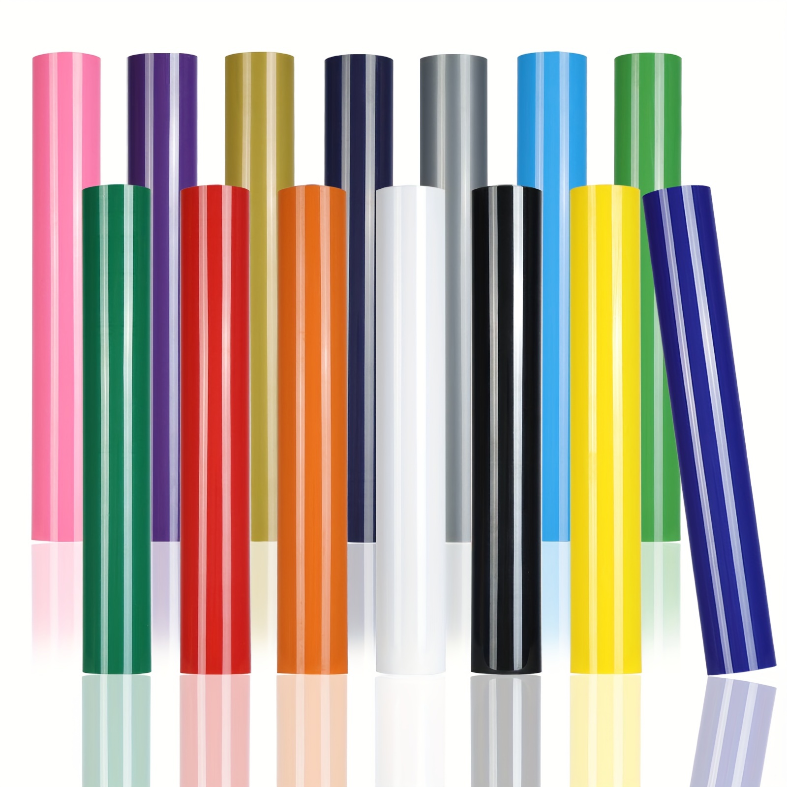 Heat Transfer Vinyl Roll - 4가지 색상 8롤 HTV 스티키 시리즈