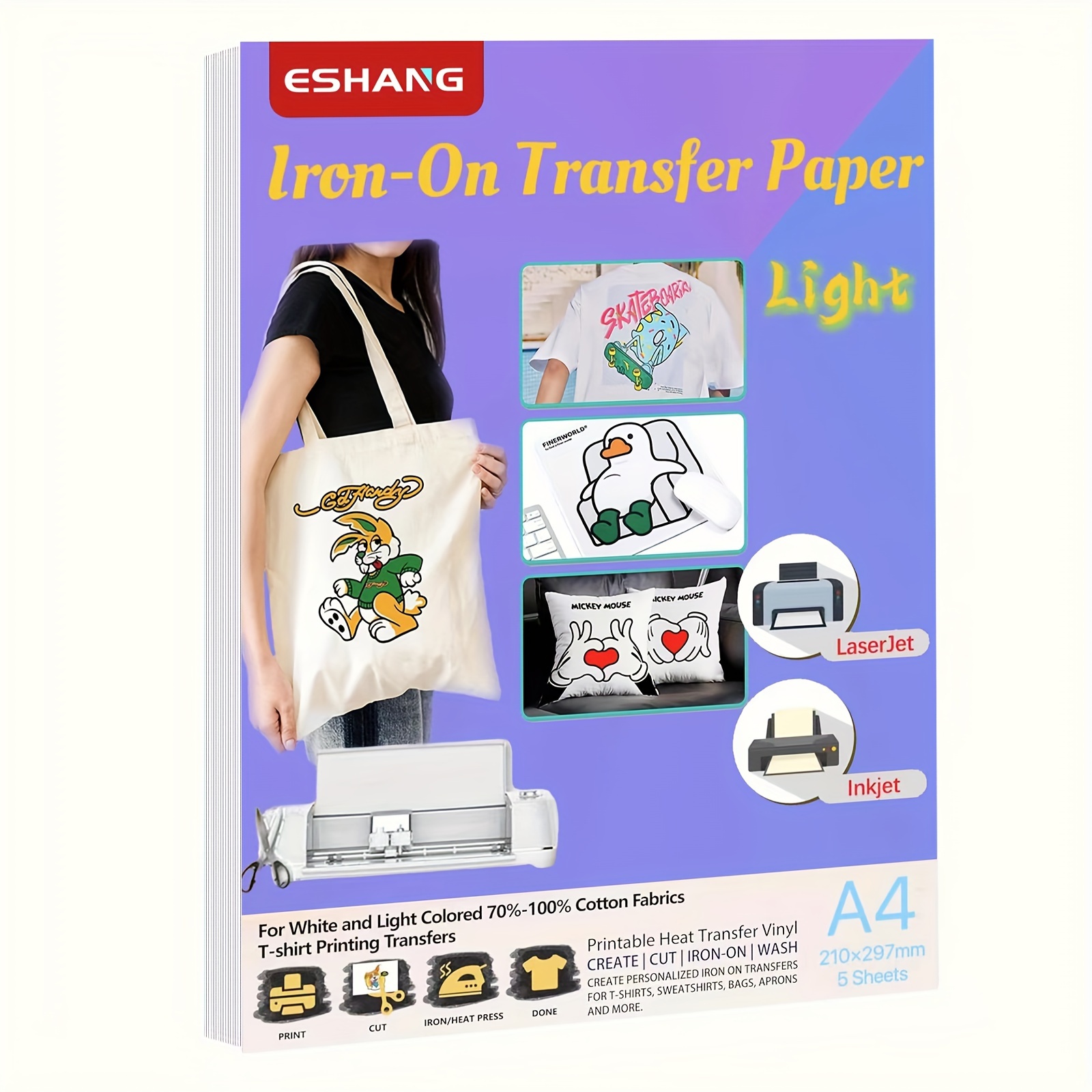 Heat Transfer Vinyl Roll - A4 사이즈 열전사 용지 라이트 패브릭용