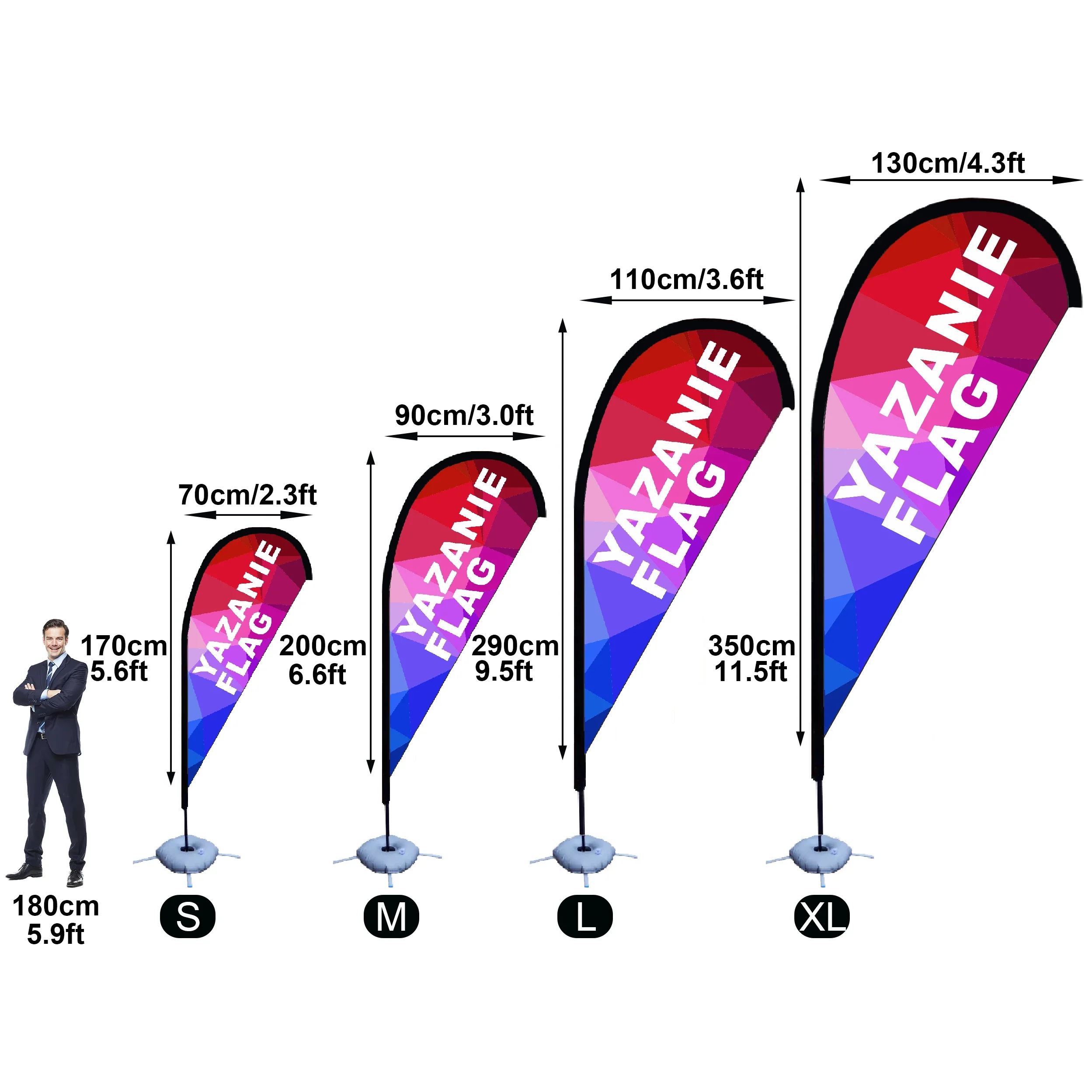 맞춤형 광고용 눈물방울 깃발, 폴 키트, 크로스 베이스 - Commercial Banner Printing 리뷰 및 가격