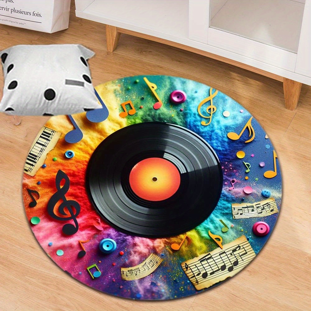 레인보우 갤럭시 비닐 레코드 음표 원형 러그, 다채로운 - Commercial Vinyl Printing Machine 리뷰 및 가격